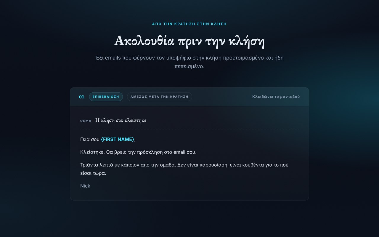 Προεπισκόπηση ακολουθίας πριν την κλήση